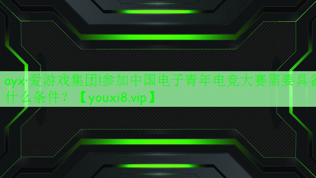 ayx·愛游戲集團(tuán)!參加中國(guó)電子青年電競(jìng)大賽需要具備什么條件？